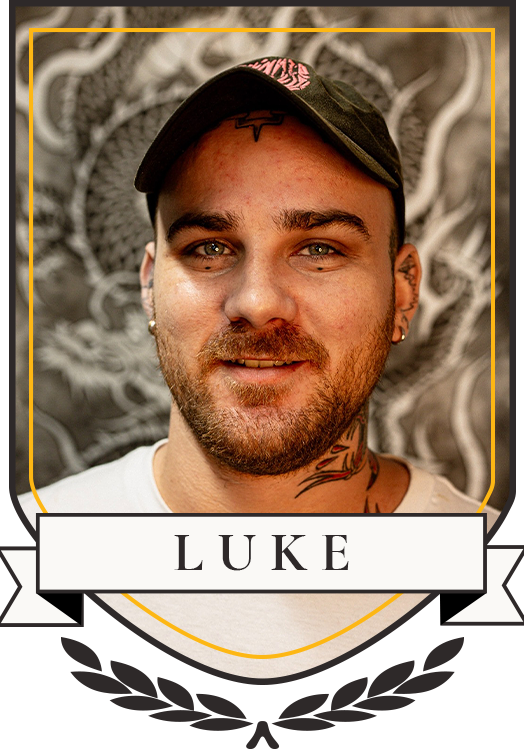 Luke, resident artist at Trade Mark Tattoo