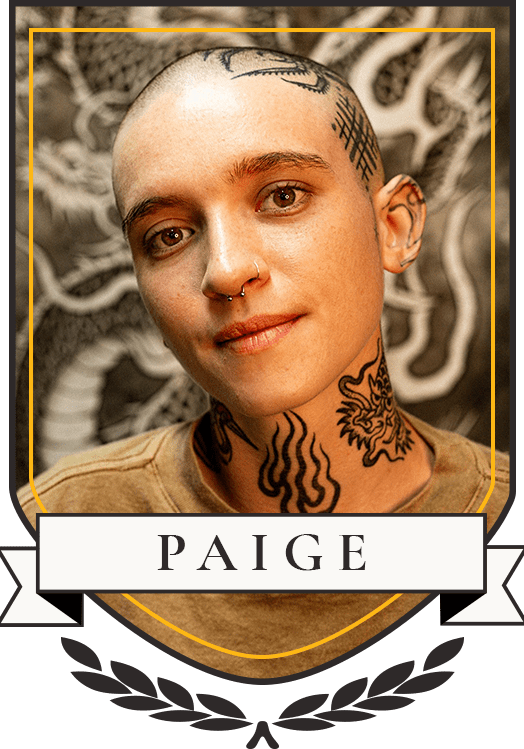 Paige, resident artist at Trade Mark Tattoo